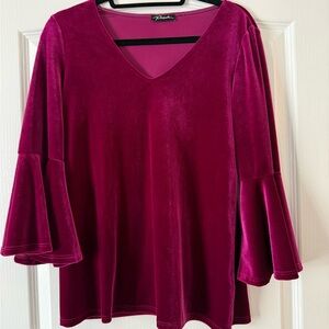 Rafaella Women's Magenta Velvet Blouse